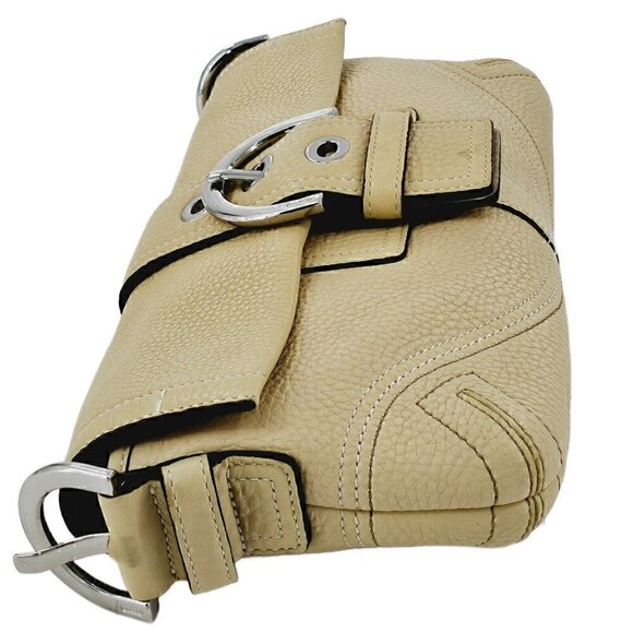 COACH 3511 Soho Ivory Pebble Leather Buckle Flap Small Shoulder Bag - Picture 5 of 16